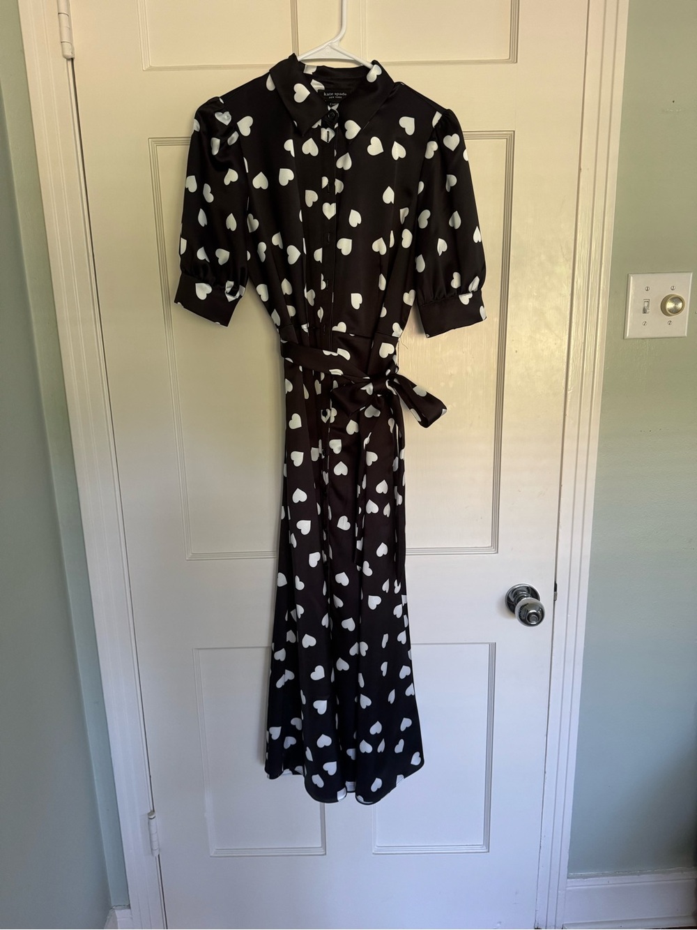 kate spade Black Maxi Dress with White Heart Print